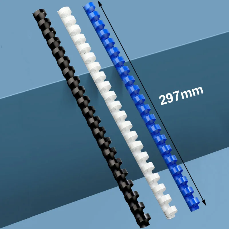 100 шт./кор. ПВХ связывающие фартуки 21 кольцо 6-16 мм связывающие 20-120 листов A4 пилка расческа связывающая машина пластиковые кольца черного
