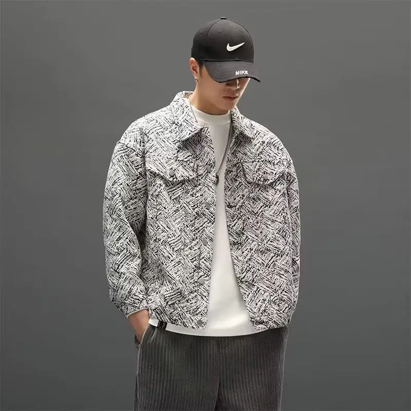 

Свободное мужское джинто 2024, весенне-осенняя уличная одежда, Гонконгское повседневное пальто, молодежная модная верхняя одежда, длинная...