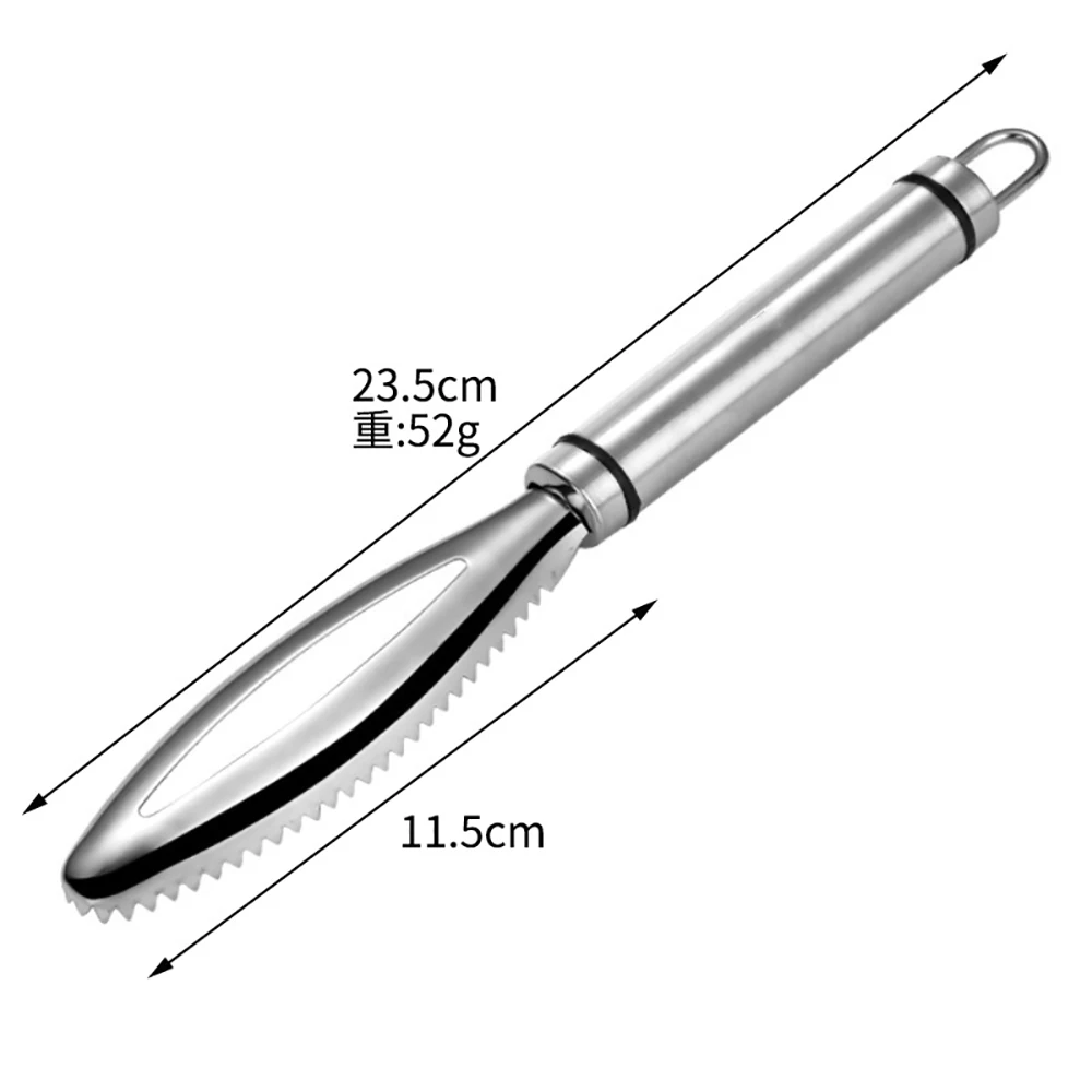 

Scales Planing Scales Scraper 304 Stainless Steel Fish Scraper Multifunctional Kitchen Gadgets Non-Slip Fishing Accessories