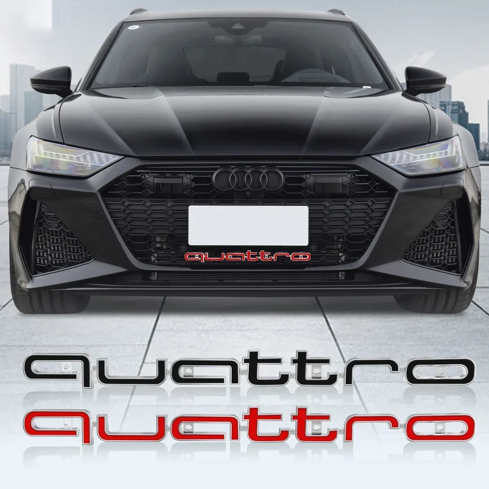 

3D ABS Quattro Emblem Car Front Grille Badge LOGO Auto Accessorie For Audi SLine A5 C6 C5 A1 A7 Q3 TT S3 B5 A3 8P 8V B6 8L Q2 S4