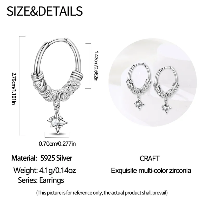 925 Silver Exquisite Four-Leaf Ladybug Big Ear Ring Hoop Earrings For Women Luxury DIY Jewelry Daily Party Festival Gifts HOT