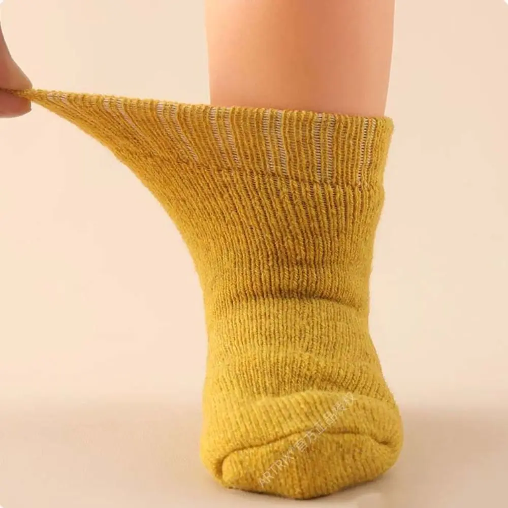 4Pairs Solid Color Thicken Baby Socks Anti-slip Warm Infant Learning Walk Socks Baby Hosiery Winter Autumn Home Sleep Socks