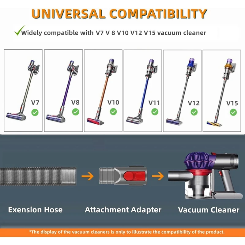 다이슨 진공 청소기용 건조기 통풍구 청소 키트, 건조기 린트 제거기, 유연한 호스 및 틈새 도구, V15, V11, V10, V8, V7