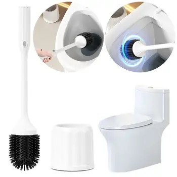 Elektrický WC kartáč a držák sada dobíjecí silikonový čistič WC mísy pro karavany a malé koupelny 8 nejlepší prodej silikonové toaletní kartáče - №6
