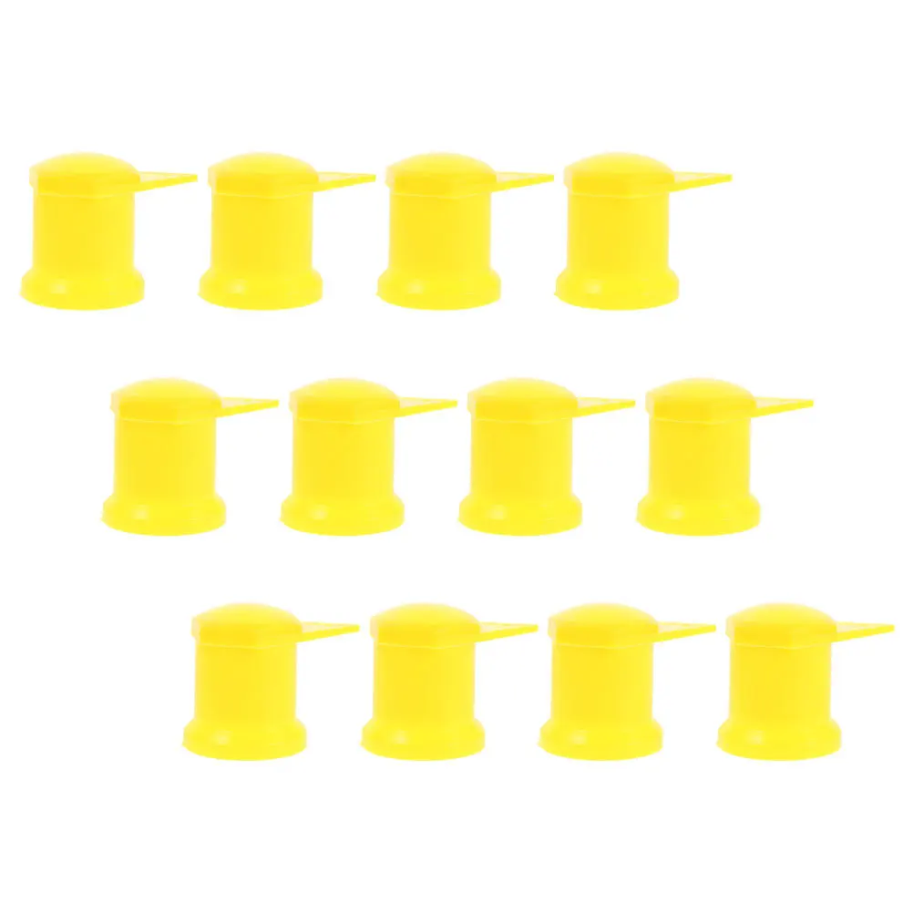 

12pcs Wheel Hub Nut Warning Indicator Yellow Tightening Alert Sleeve For Cars Trucks Durable Plastic Lug Nut Cover Repair