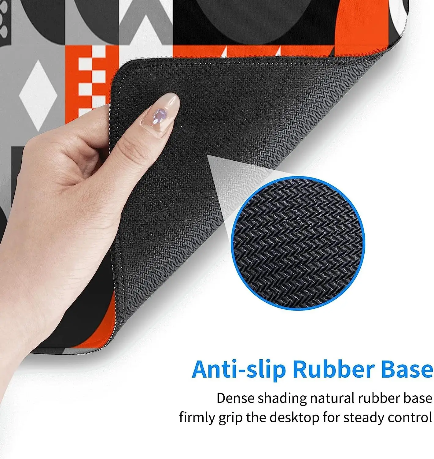 Abstract Geometric XL Large Mouse Pad Extended Pad with Stitched Edge Non-Slip Waterproof Full Long Mousepad  31.5X11.8In