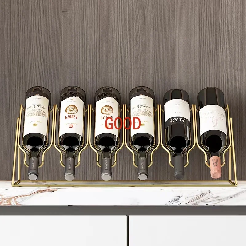 High Quality Red Wine Rack Inverted Simple Designer Cabinet Storage Rack Creative Desktop Wine Bottle Display Ornaments #0040