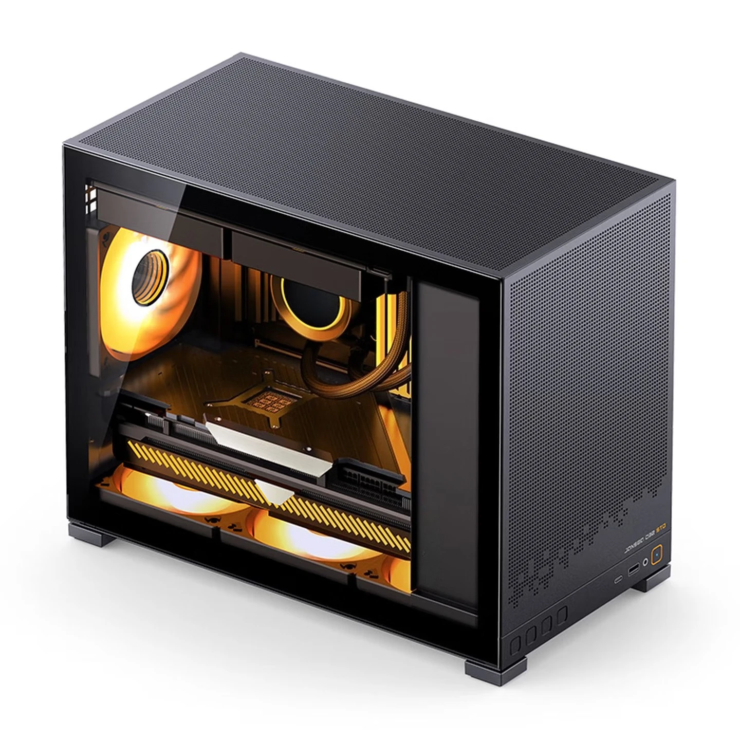 Without Fan Black MATX Desktop Chassis (side Through/support Back-plug MATX Main Board /ATX Power Supply/240 Cold Row)