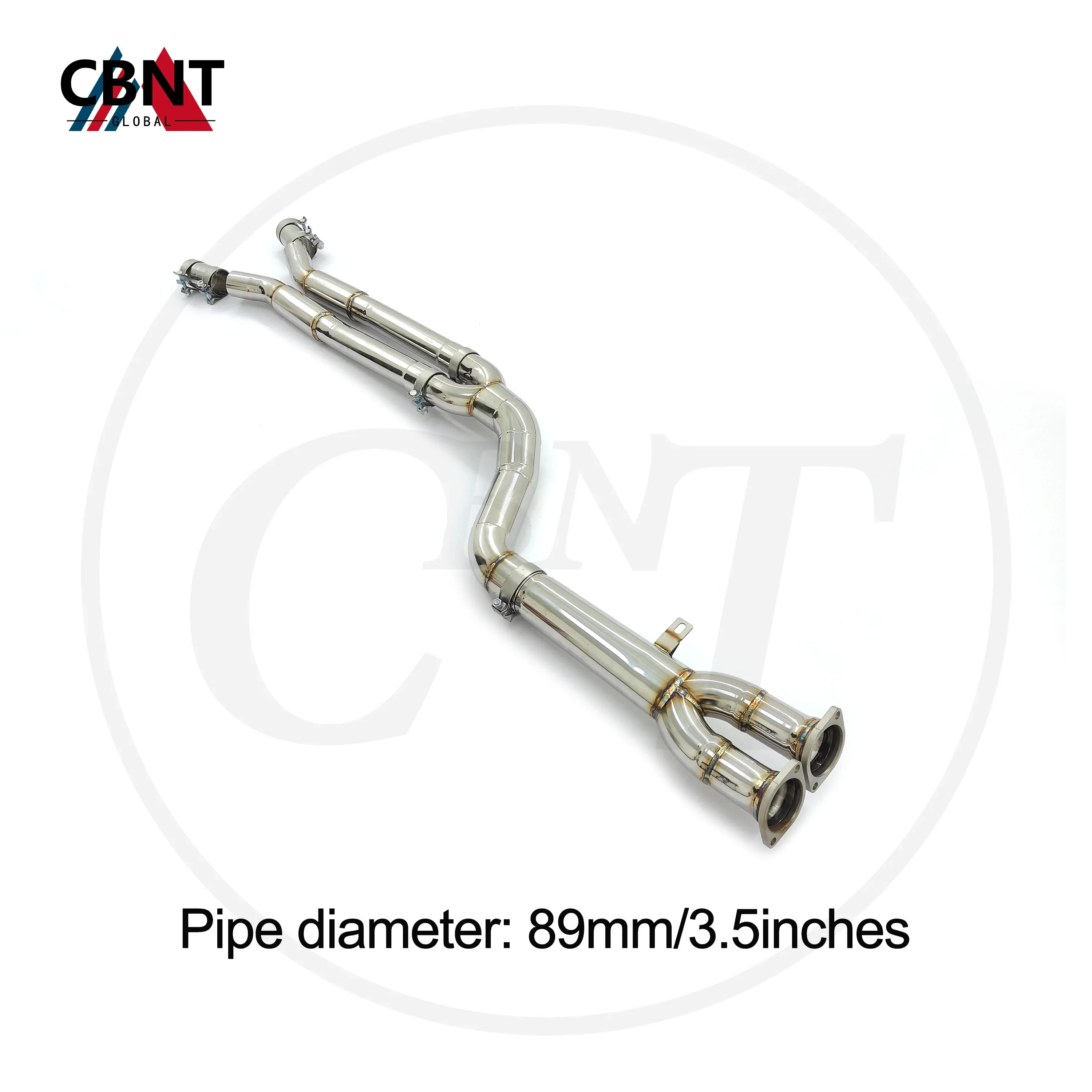 

CBNT Exhaust Systems Mid Pipe with Resonators 89mm/3.5inches for BMW X3M F97 X4M F98 3.0T SS304 Performance Exhaust Pipe