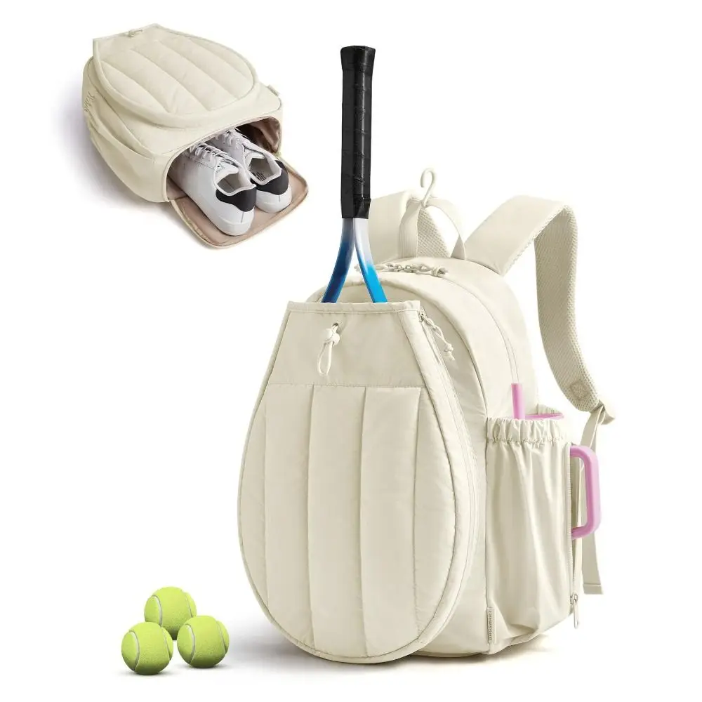 Large Capacity Tennis Backpack Adjustable Waterproof Tennis Racket Bag with Shoes Bag Multi-functional Pickleball Racket Bag view 4