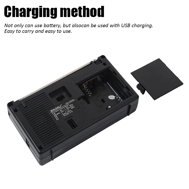 Портативный Полнодиапазонный радио Ретро FM/AM/SW радиоприемник с 52 мм динамическим динамиком DSP IC чип USB зарядка и источник питания батареи