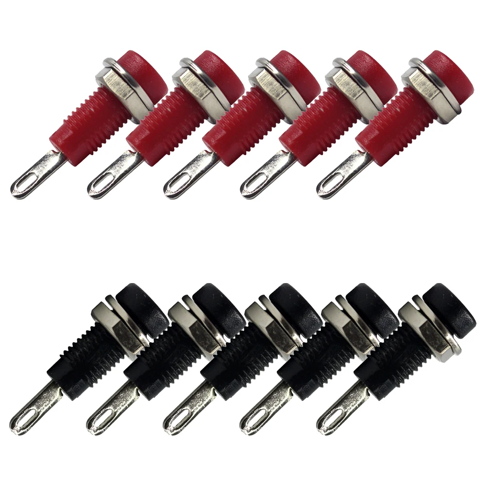 10PCS 2mm Banana Socket Binding Post Banana Plug Electrical Connector Terminal Quick Insert Safety Insulation