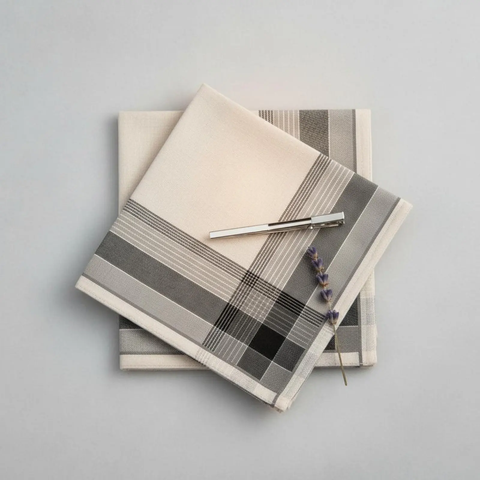 3-pieces-men's-cotton-handkerchief-absorbent-business-suit-handkerchief-plaid-pocket-square-breathable-timeless-pattern-hankie