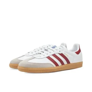 Adidas Samba Og White Burgundy Gum IF3813 Comfortable and Versatile for Men's/Female Involving Daily Use 10 Main Sales Calca Adidas - №7