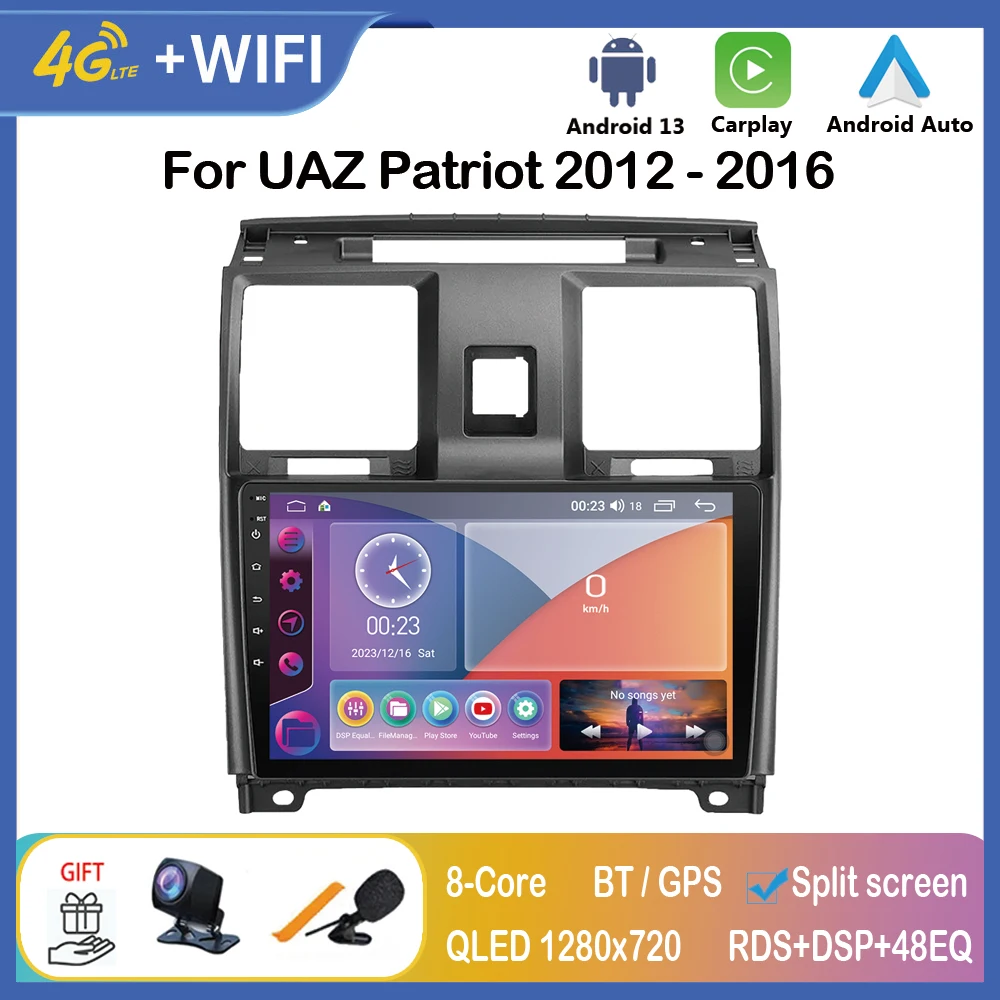 

Carplay Android Auto Car Radio For UAZ Patriot 2012 - 2016 2 Din Multimedia Player Autoradio Head unit Navigation Stereo Audio