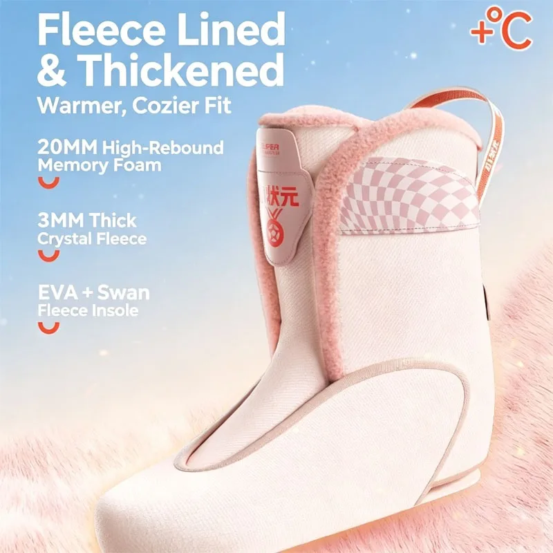 Kids Adjustable Ice Skates 3 Sizes Figure Ice Skating Boots Warm Fleece Lined Stainless Steel Blade Ice Skates for Boys Girls