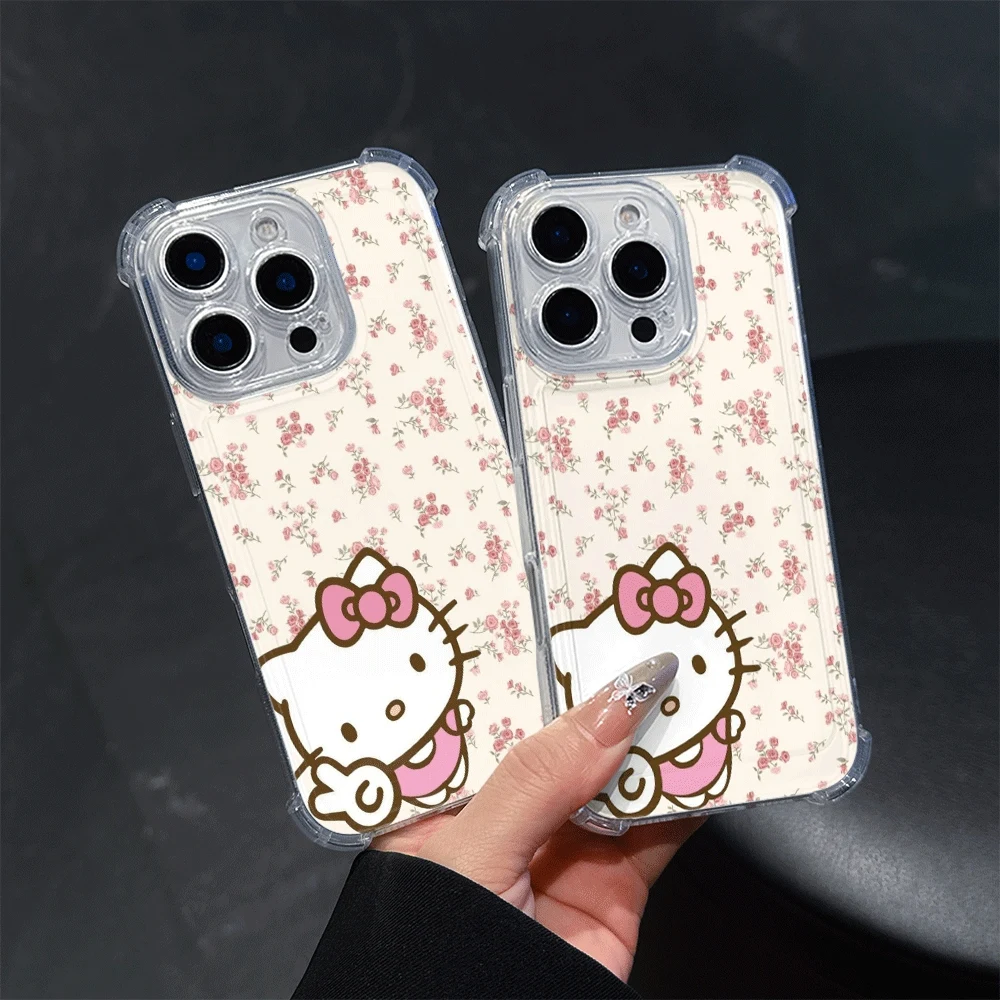 

Чехлы для мобильных телефонов Hello Kitty для IPhone 14, IPhone 16/15/14/13/12/11/x/xs/xs Max, прозрачный чехол для телефона для девочек Hello Kitty Cat