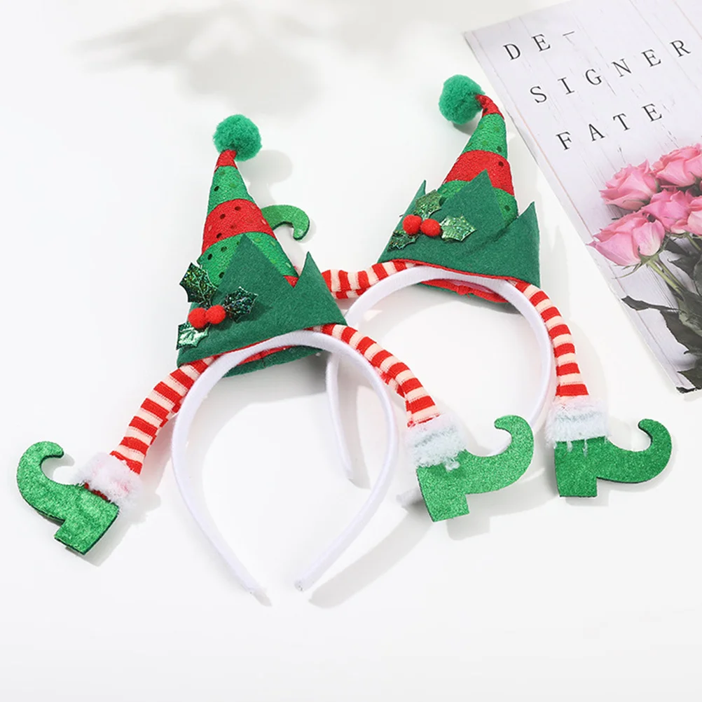 

Xmas Elf Leg Hat Hairband Christmas Holiday Party Headwear Cute Christmas Hair Accessory Xmas Party Headdress Cute Headbands
