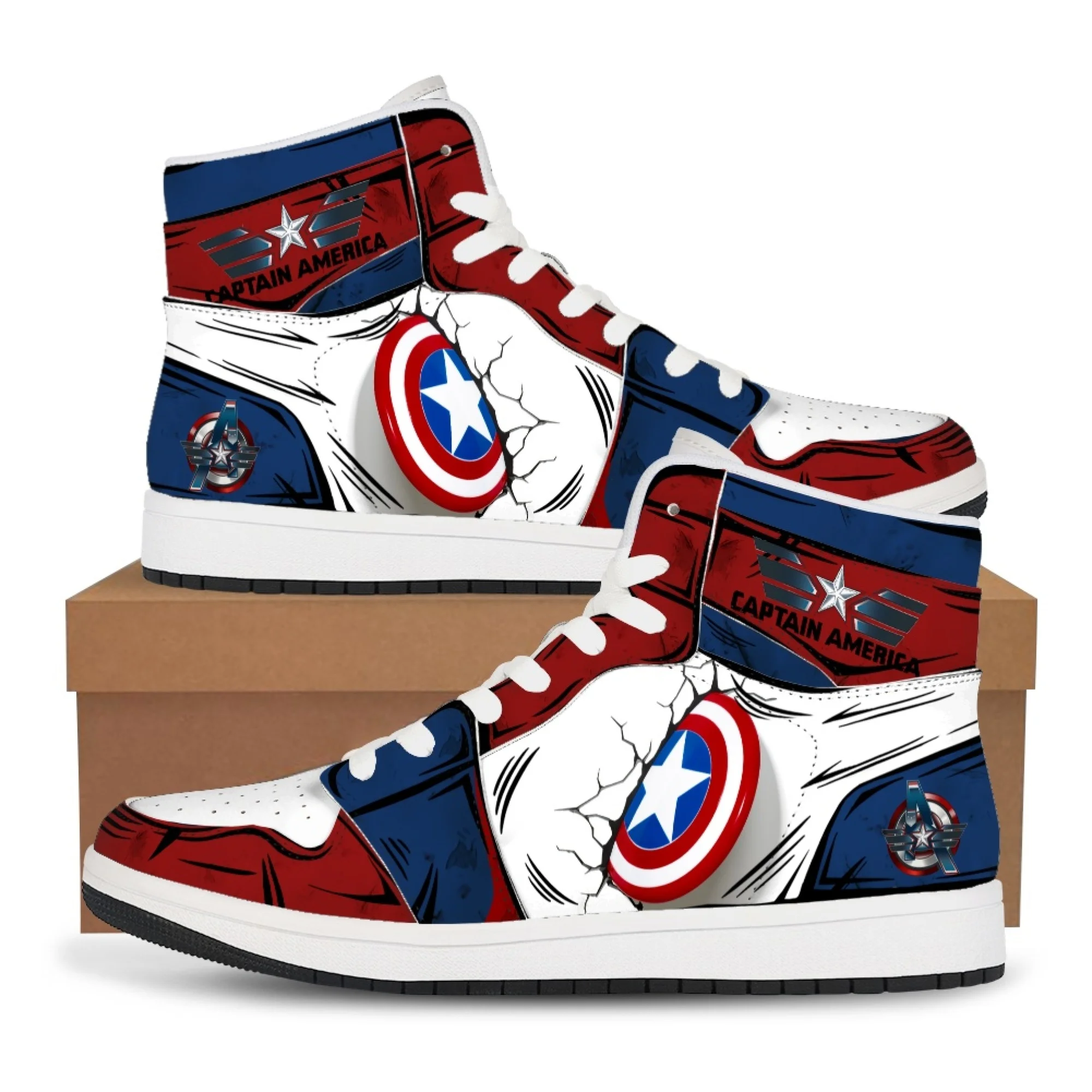 Marvel Anime Movies Sneakers Cartoon Figure Deadpool Hulk Iron Man Captain America Men Women Styles Running Shoes Birthday Gifts