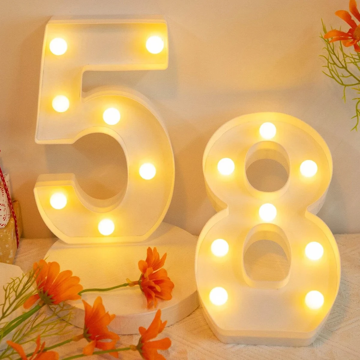 Number LED Night Lamp 26 Letter 1st 18 21 30 40 50 Birthday party decor kids Wedding Birthday Party Decoration Baby Shower Decor