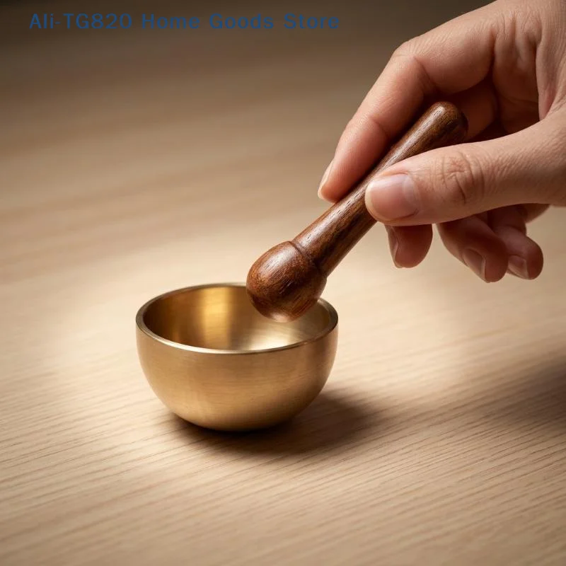 [TG820]Mini Brass Chant Bowl Sound Bowl Calming Hand Therapy Sound Copper Chant Bowl Sandalwood Harmonious Sound
