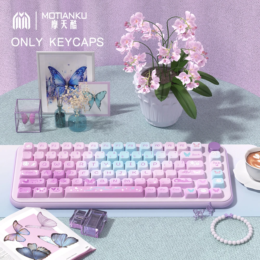 Butterfly Elf Original Theme Keycaps Cherry/MDA Profile Personalized Keycap For Mechanical Keyboard with 7U and ISO keys