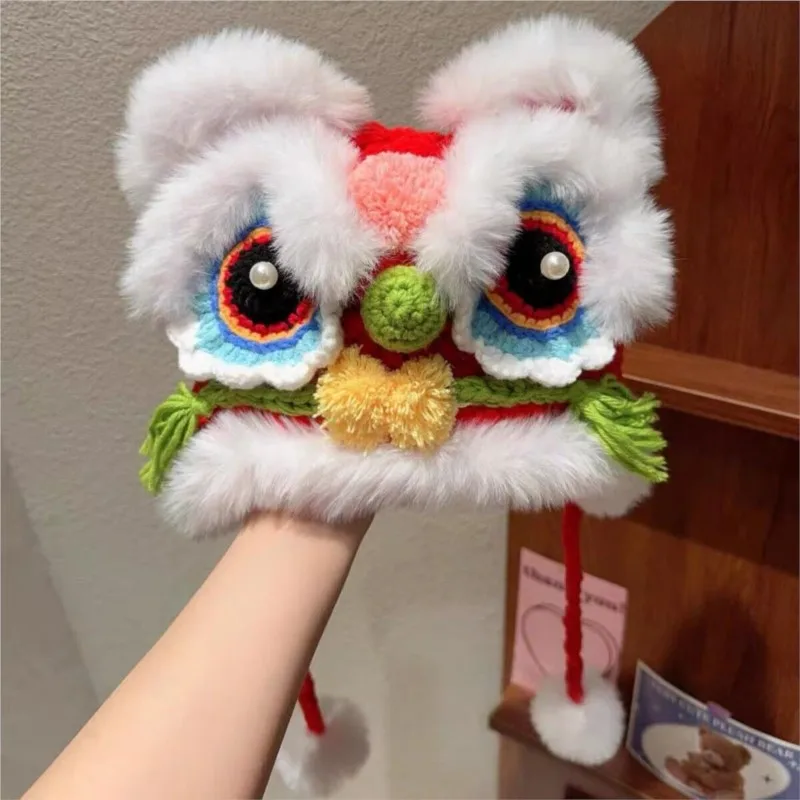 Children's New Year Cartoon Lion-Shaped Hat Kids' Autumn/Winter Handmade Hat Girls'/Boys' Warm and Cute Traditional Hat LJ109