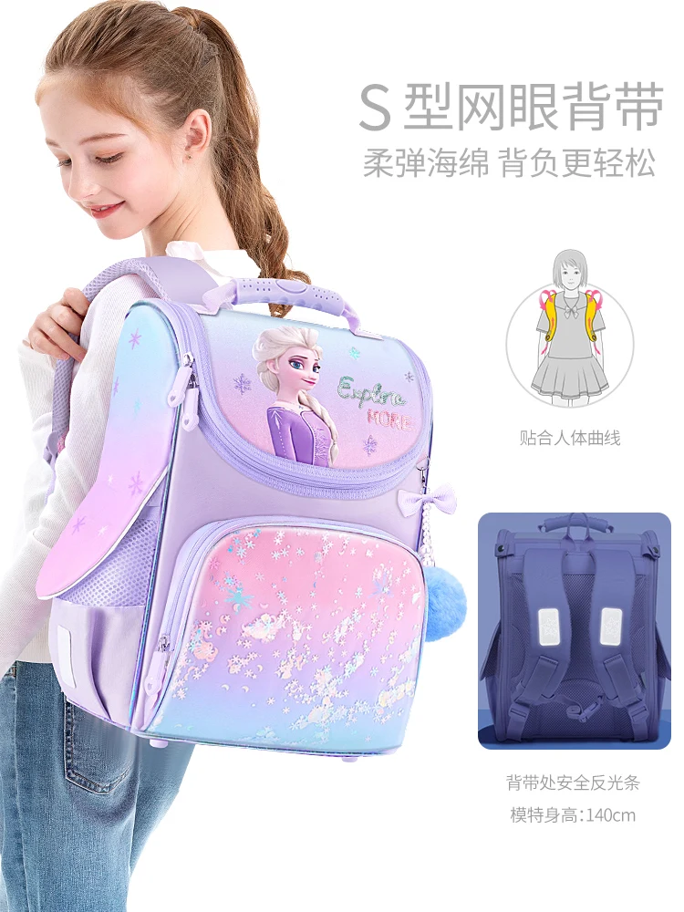 Original Disney Frozen Elsa Anna Snow Queen Cute Backpacks kids School Bag Breathable backpack girls gift Plush Toy Age 5-12T