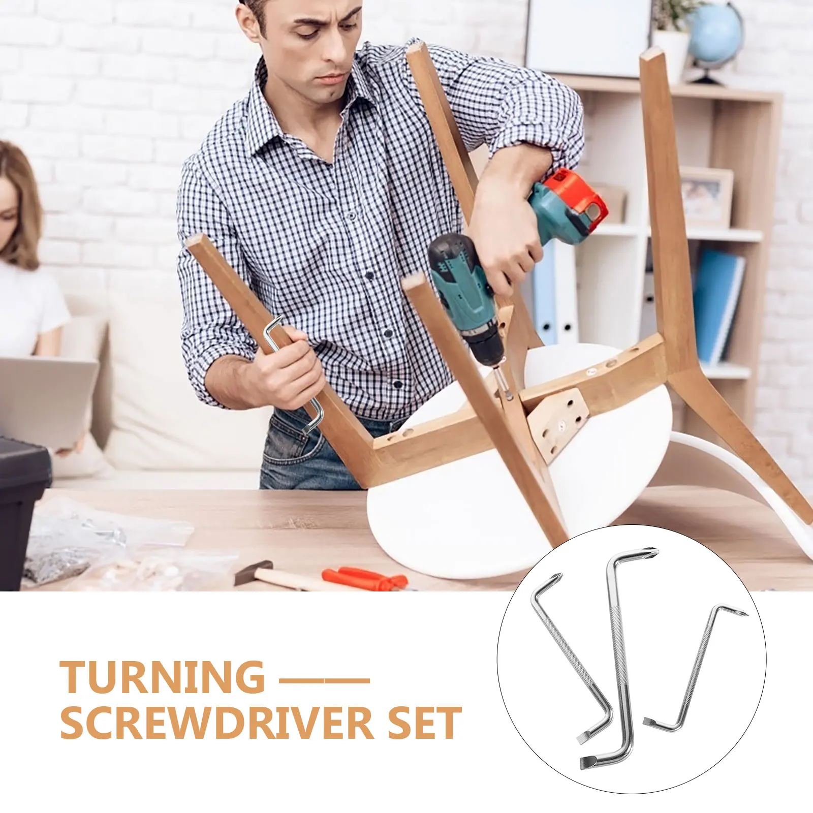 

3pcs Z shaped Offset Screwdriver Set 90 Degree Flat Head Carbon Steel Durable Right Angle Tool For Tight Spaces