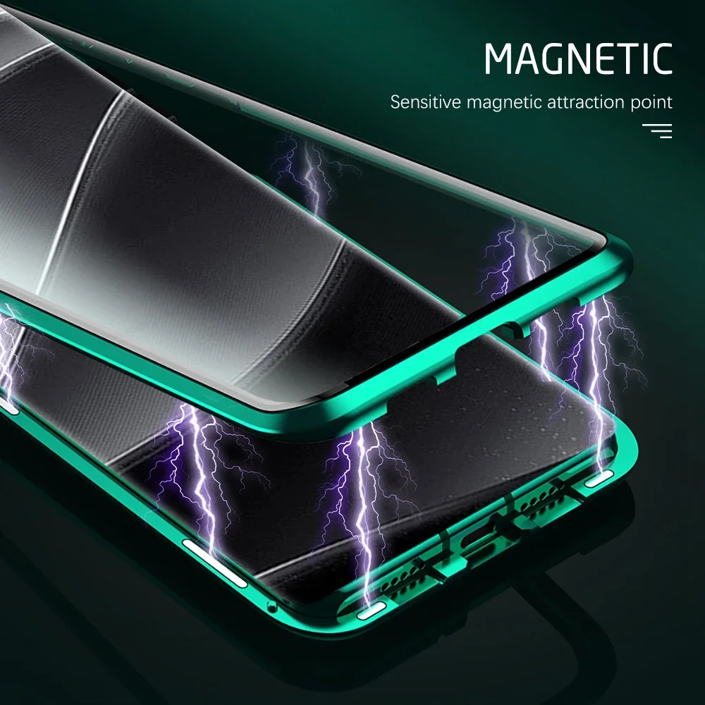360 Full Body Clear Duble Sided Glass Case For Redmi14C 14R Note 14 Pro Plus Xiaomi POCO X7 Pro Magnetic Shockproof Metal Cover