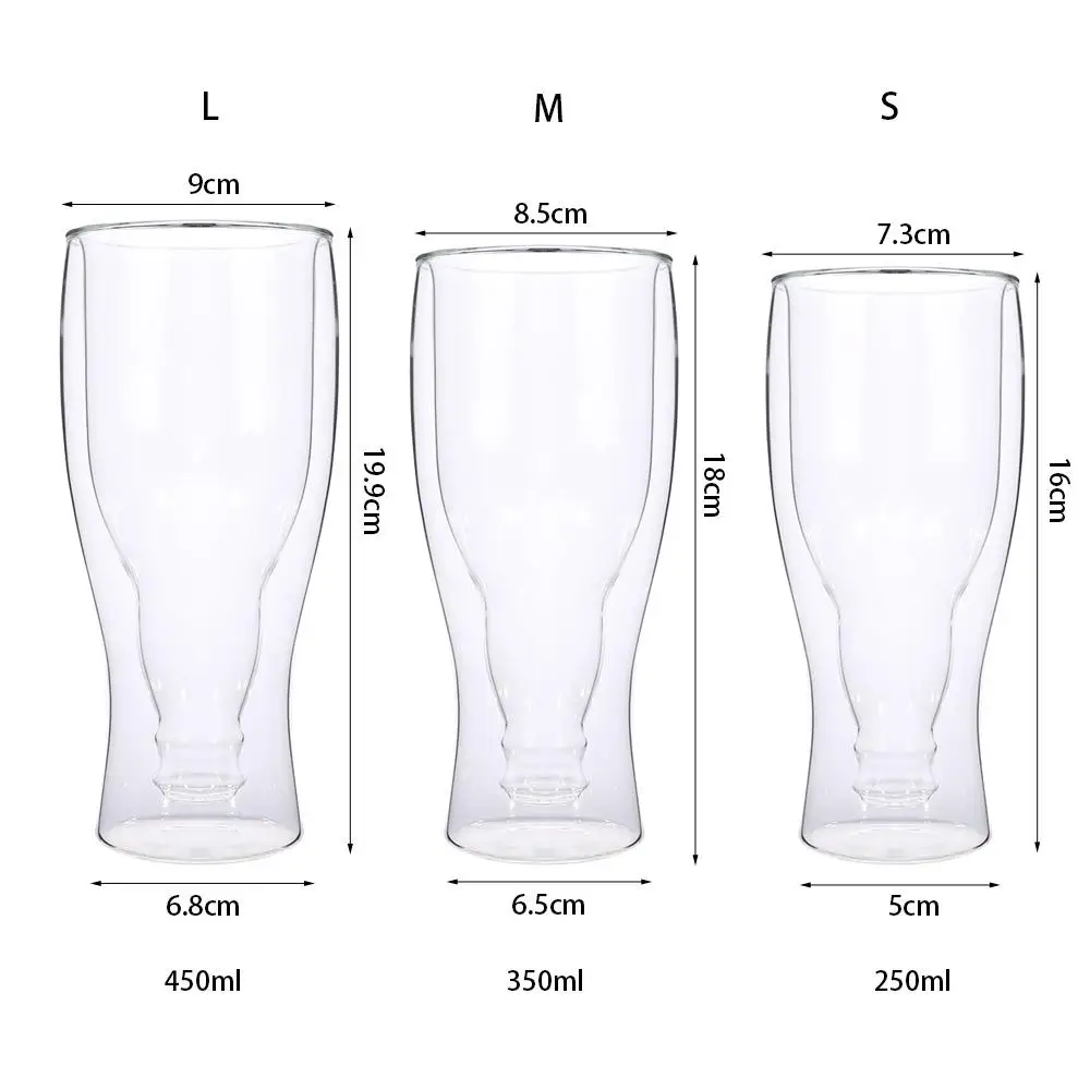 

Wineglass Transparent Double Glass Cup High Temperature Resistance Bottle Style Coffee Mug Exquisite Wine Bottle Beer