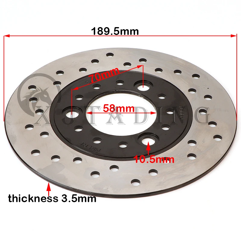 Motorcycle 190MM 70mm*3 Stud Brake Disc Rotor For Chinese GY6 Scooter Moped ATV Go Kart Accessories