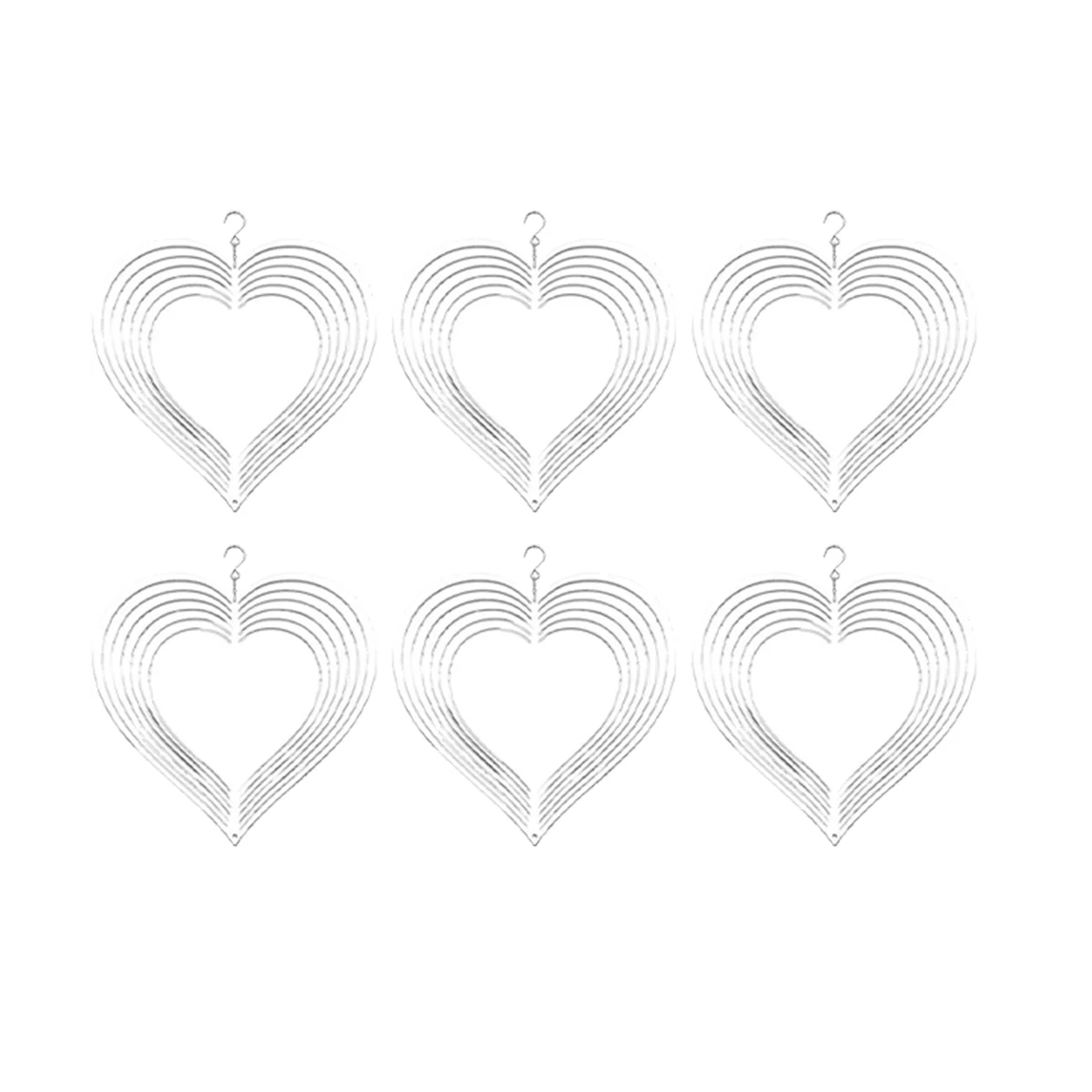 

6Pcs Sublimation Wind Spinner Blanks 3D Wind Spinners Hanging Wind Spinners for Outdoor Garden Decoration C-8 Inch Heart