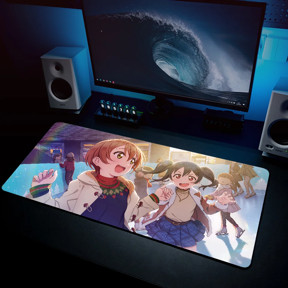 love live anime girl  Mousepad Mouse Mat Desk Mat With Pad Gaming Accessories Prime Gaming XXL Keyboard Pad