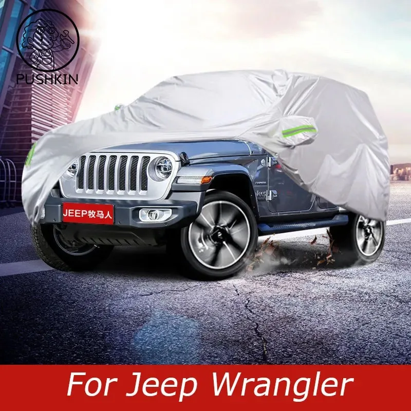 

Car Cover For Jeep Wrangler 2019 -2023 2024 Windproof Dustproof UV Protection Auto Cover For Jeep Wrangler JK JL YJ 1987-2022