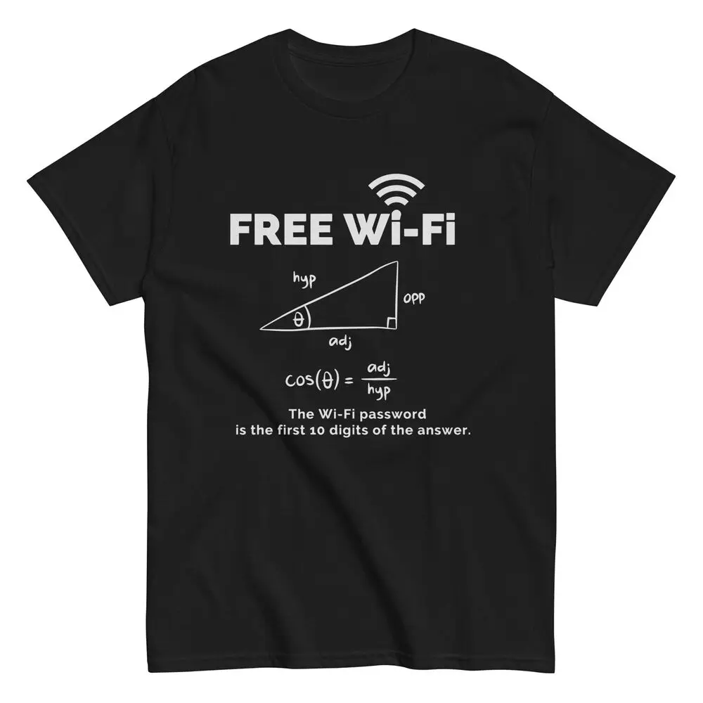 Math Teacher Funny T-Shirt Free WiFi Password  Humor  Student TeeAnime Pattern Y2KAnime Graphic T-shirts for Men Clot