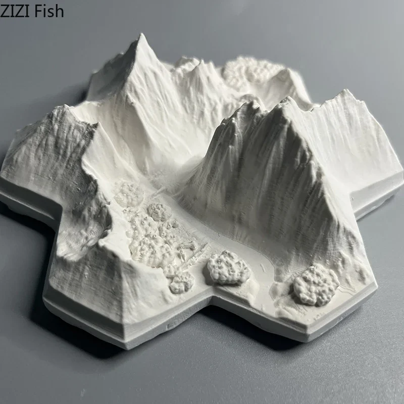 Continuous Mountains Landscape Plaster Statue Table Decoration Creative Mountains Ornaments Model Sculpture Room Aesthetic Decor