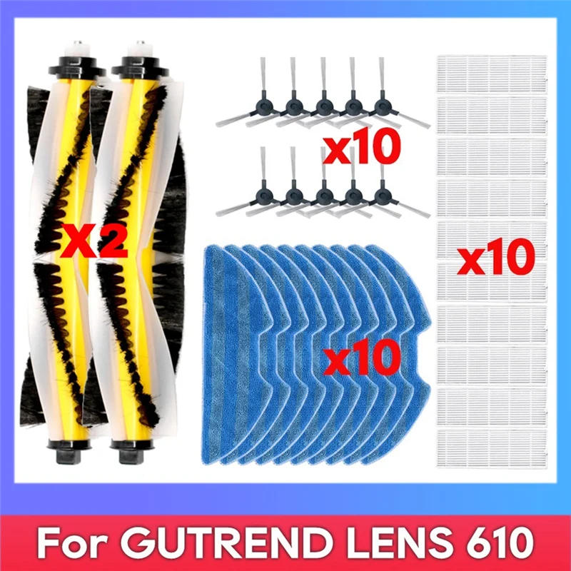 B06B-For GUTREND LENS 610, Vision 730, ECHO 520, ICLEBO G5 Main Side Brush Filter Mop Robot Vacuum Cleaner Accessory Part