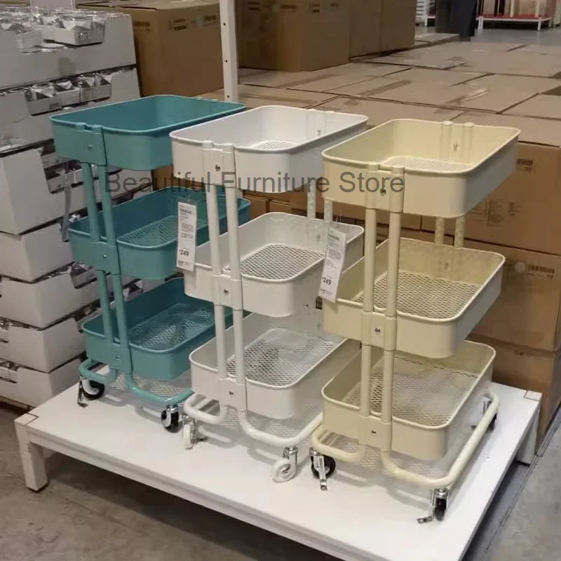 Mobile Modern Kitchen Island Trolley Luxury Shelf Food Truck Kitchen Island Cart Storage Carrito Organizador Home Furniture