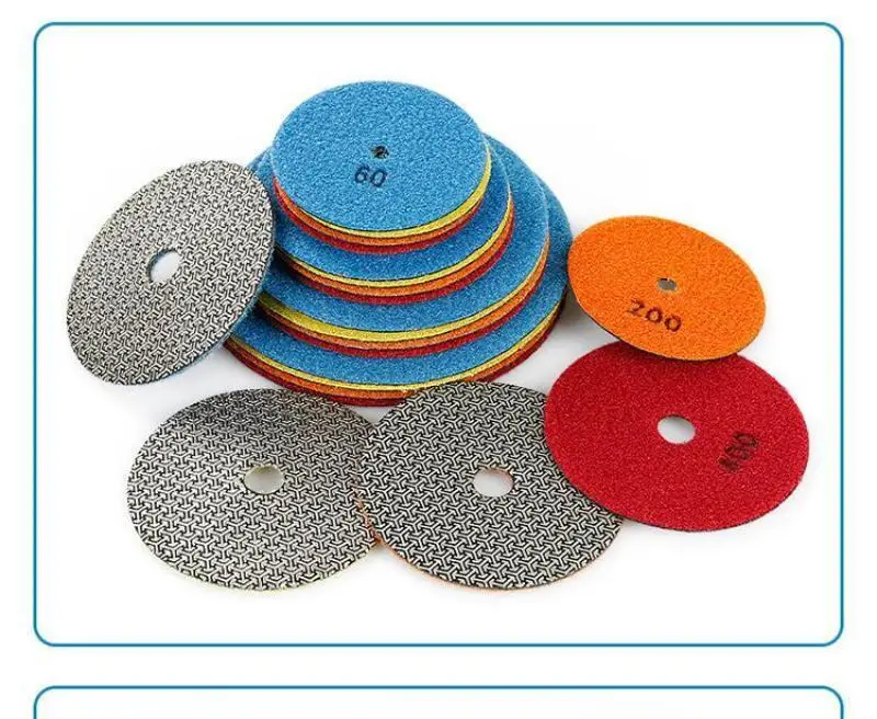50/80/100/125/150mm Galvanisierte Polierpads Handpolierpad Schleifpads Schleifscheibe für Glas, Granit, Marmor – Detail 6
