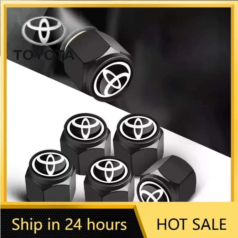 

Car Stickers 2026 Hot Fot Toyota 5PCS Car Wheel Tire Valve Caps Tyre Stem Covers Styling Accessories For Toyota Chr Rav4 Yaris P