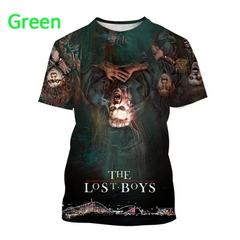 Fashion Men Clothing Horror Movie The Lost Boy 3D Print T-shirt Personality Casual Oversized T Shirt Harajuku Street Unisex Tops