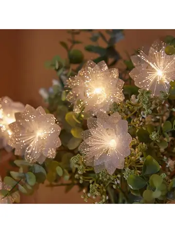 2/3M LED Fiber Optic Fairy Light Battery-operated Garland Christmas Decoration Party New Year's Decor Artificial Flowers Festoon