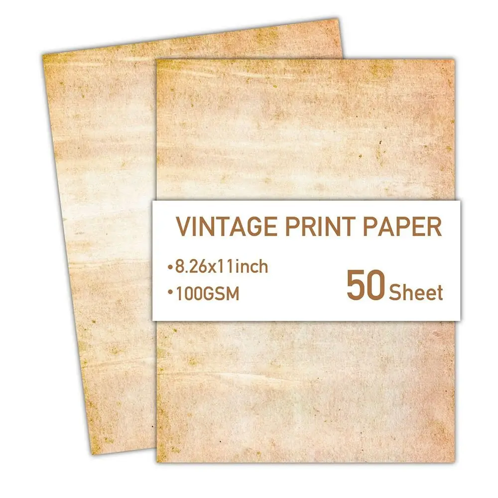

50 Sheets Vintage Stationery Writing Paper Simple Classical Printing Paper Double Sided Drawing Paper Pirate Scrolls Envelopes