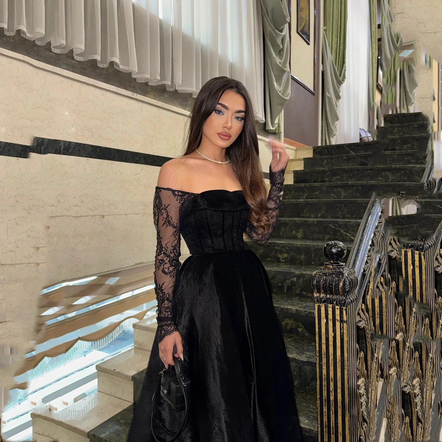 

Lorrtta Women Evening Dress Lace Luxurious Women's Evening Dresses for Special Occasions Robes of Soirée Customized فساتين سهرة