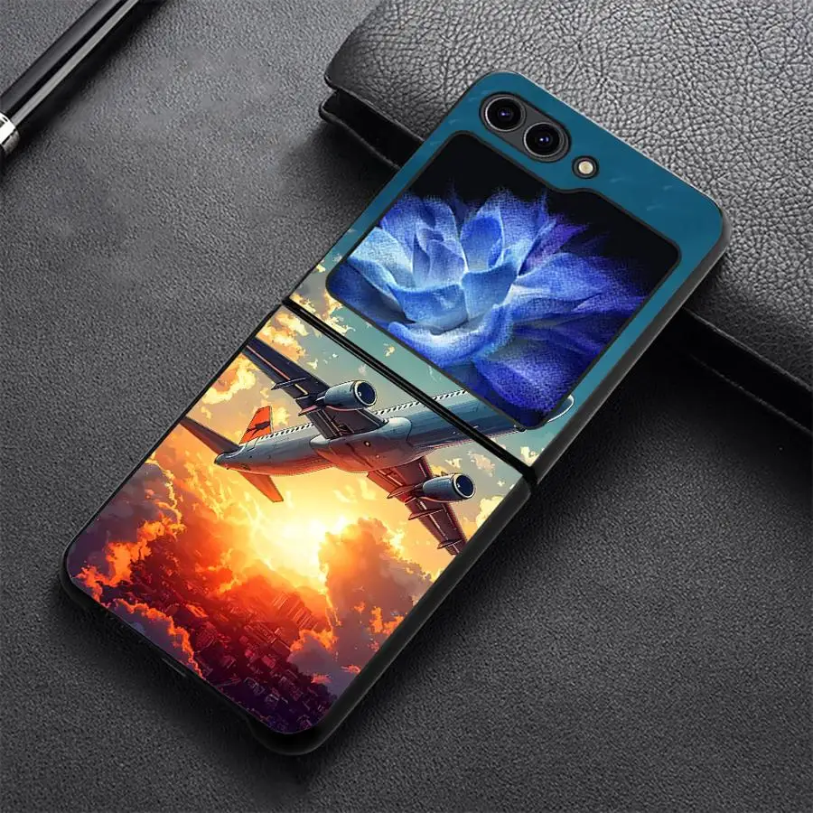 Sunrise Airplane View Case for Samsung Galaxy Z Flip 8 Flip7 FE Z Flip 7 6 5 4 3 Flip6 Flip4 Flip5 Flip3 Phone Shell Funda
