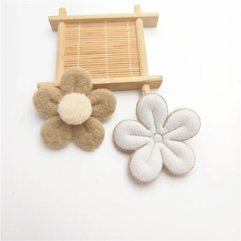 16Pcs Felt Flower And Bowknot Padded Applique For DIY Handmade Hair Clip Hat Crafts Patches Decor Ornament Clothing Accessories