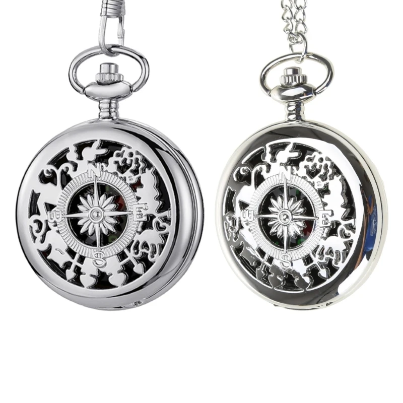 Men Women Hollow Out Retro Hollow Out Pocket Watch with Clasp Chain Dropshipping