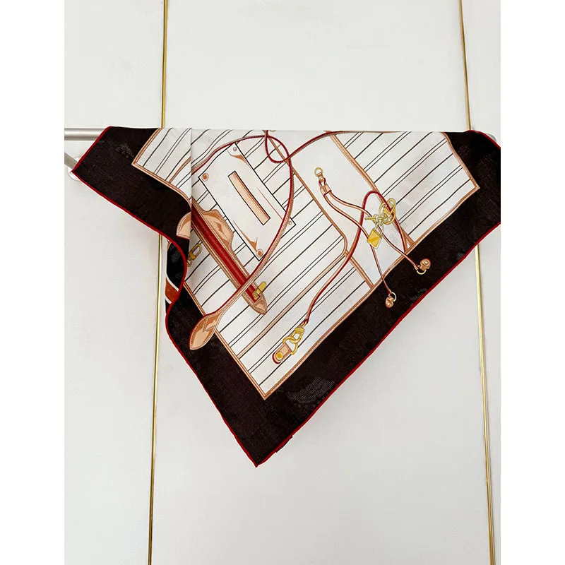 70% 울 30% 실크 여성용 스카프 - 패셔너블하고 우아하며 따뜻한 머리 스카프, 자카드 패턴, 65*65cm