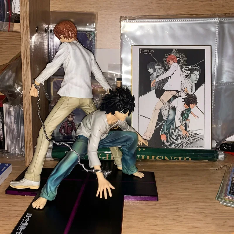 Hot Japanese Anime Notebook New 22cm L And Yagami Yue Peripheral Combination Scene Figure Desktop Ornament Model Gifts For Fans